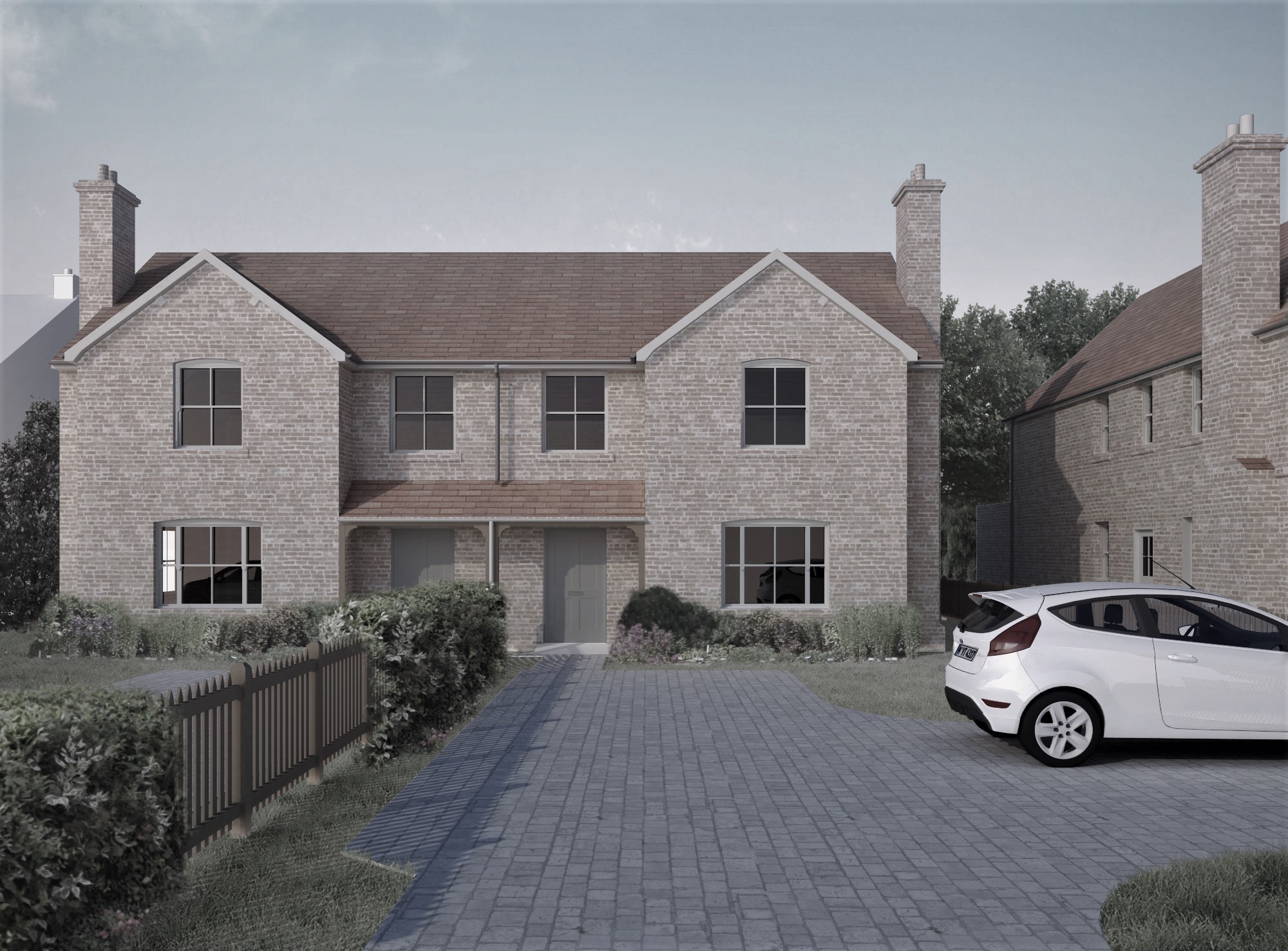 The Footpath, Coton 3 houses NP Architects RIBA Chartered