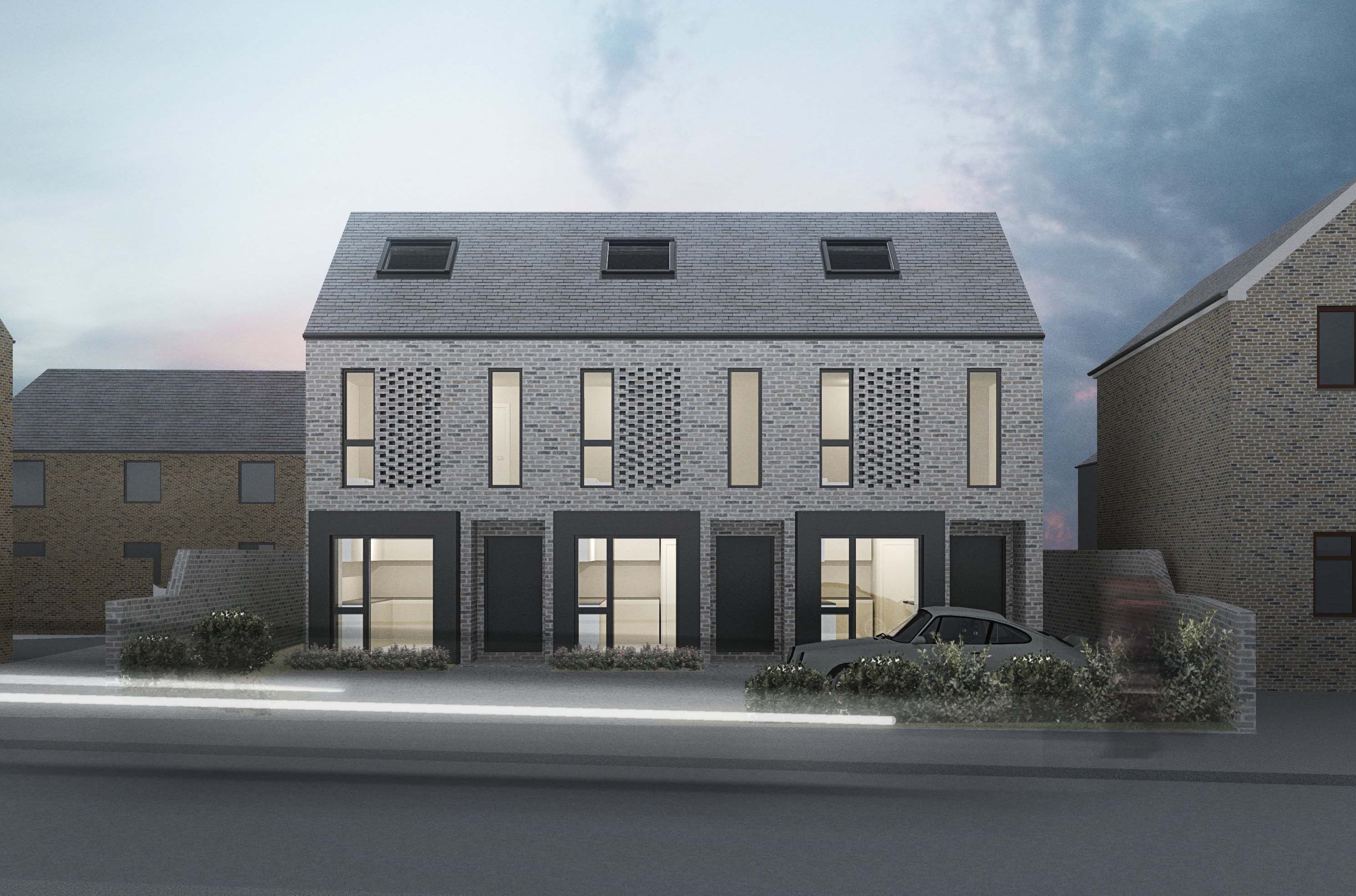 High Street, Chesterton 3 houses NP Architects RIBA Chartered