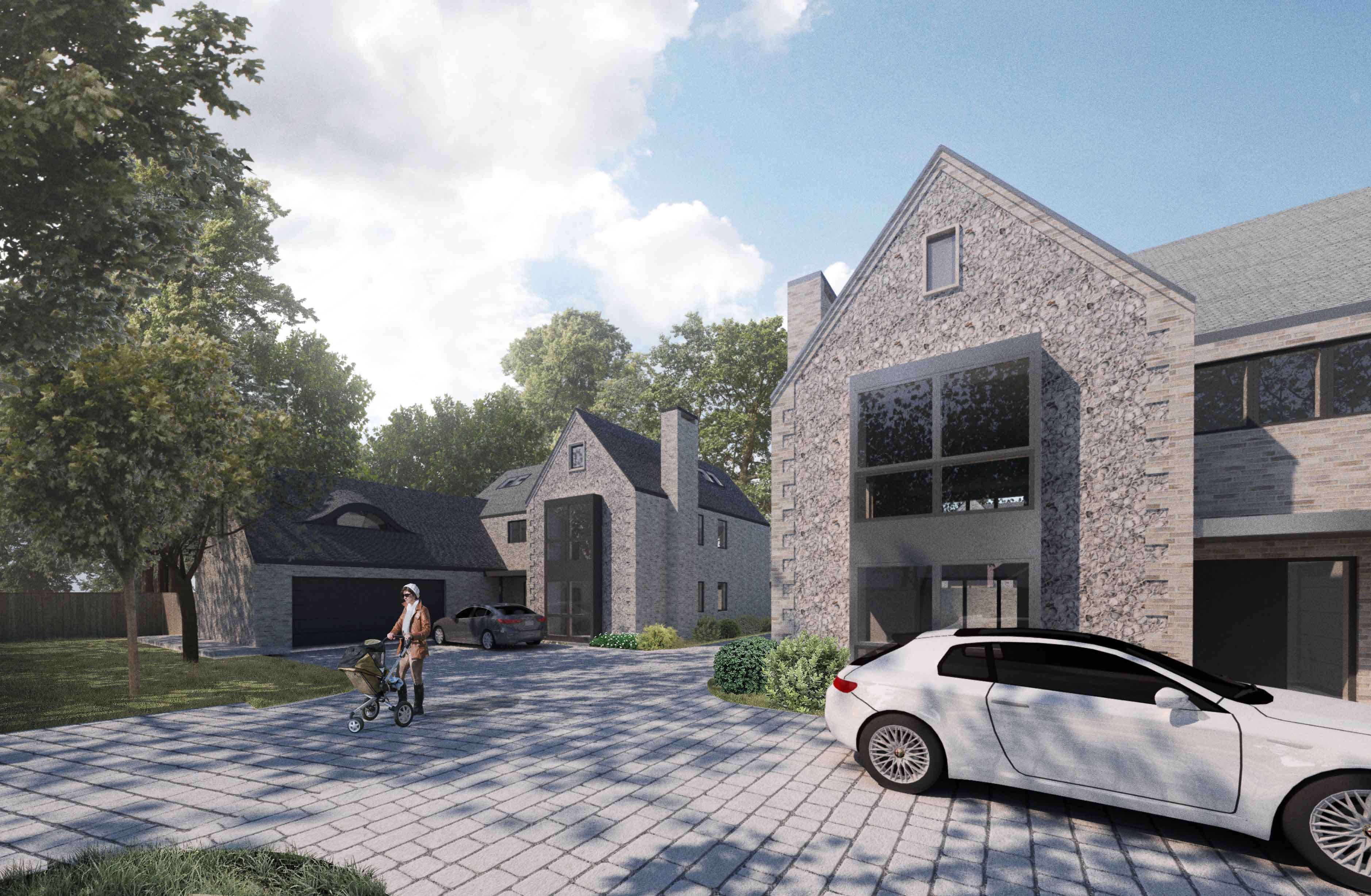 Stapleford 4 houses NP Architects RIBA Chartered Cambridge Architects